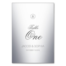 Elegant Silver Monogrammed Bordsnummer