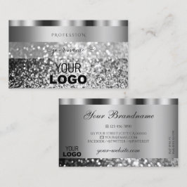 Elegant Silver mousserande Glitter med Logotyp Mod Visitkort