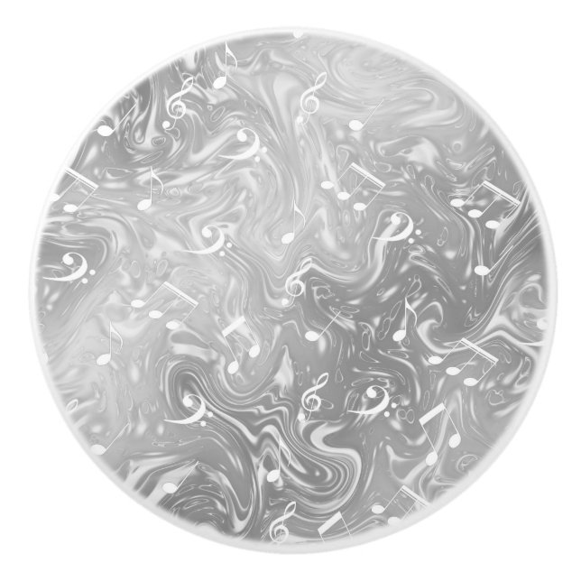 ELEGANT SILVER MUSIK NOTER i GRÅTT Knopp (Framsidan)