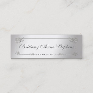 Elegant Silver Namn-kort, infoga