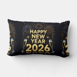Elegant Silver New Year Throw Pillow Lumbarkudde