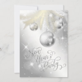 Elegant Silver Nyårsafton Party Inbjudningar