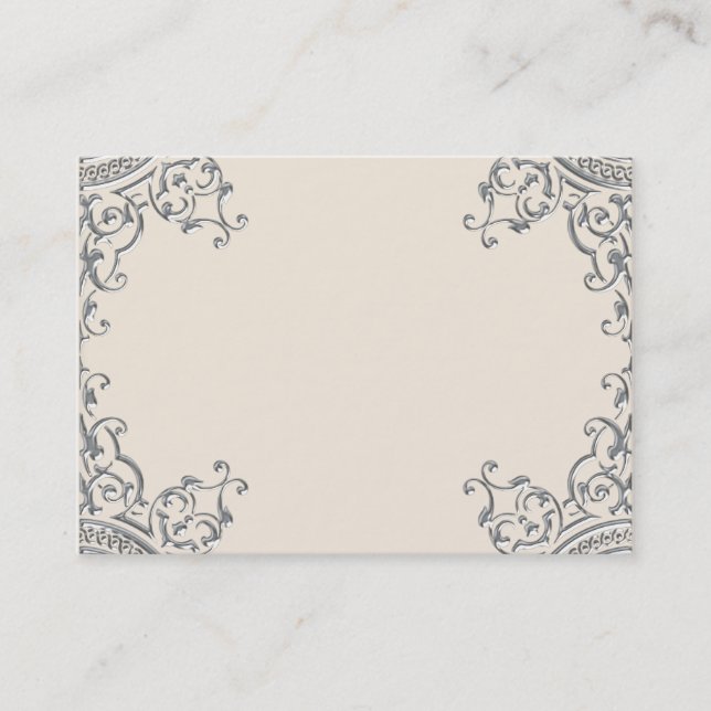 Elegant Silver och Beige Visitkort (Framsida)