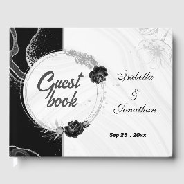 elegant silver och blommor, botaniska gäster bok