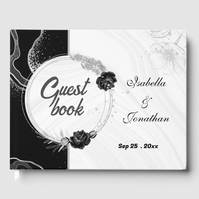 elegant silver och blommor, botaniska gäster bok (Framsida)