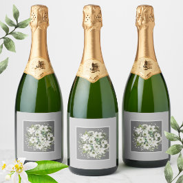 Elegant Silver och den vita Blommigten Bröllop