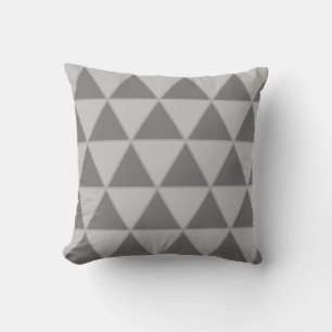 Elegant silver- och gråtriangelgeometrisk mönster kudde