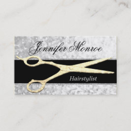 Elegant silver- och guldHairstylisttidsbeställning Tidsbeställning Kort