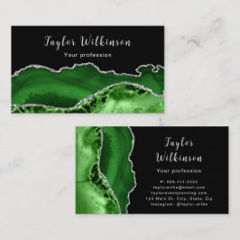Elegant Silver och Mörk grönt agenter Visitkort