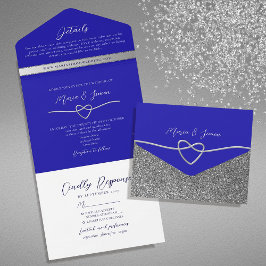 Elegant Silver och Royal Blue Bröllop
