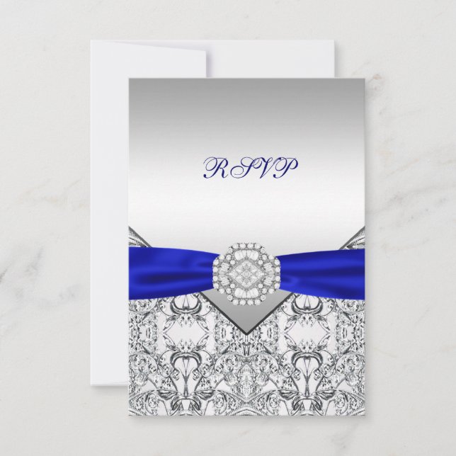 Elegant Silver och Royal Blue Bröllop OSA (Framsida)