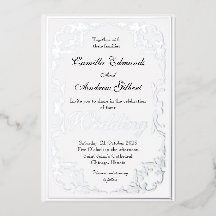 Elegant Silver Ornate Flourish Border Bröllop