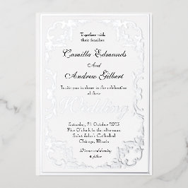 Elegant Silver Ornate Flourish Border Bröllop