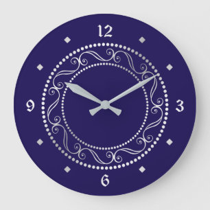 Elegant Silver Ornate Retro Design Stor Klocka