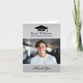 Elegant Silver Personlig Studenten Photo Tack Kort