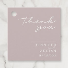 Elegant Silver PinkM Minimal Tack Bröllop Gåvor Etiketter