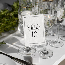 Elegant Silver Ram och Grått Damask Wedding Bordsnummer