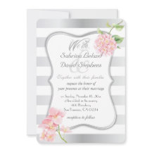 Elegant Silver Rand och Rosa Hydrangeas