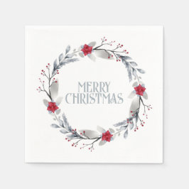 Elegant Silver Red God jul Utandning Pappersservett