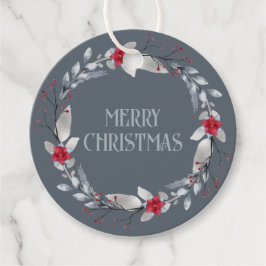 Elegant Silver Red Wand Festive Gåvor Etiketter