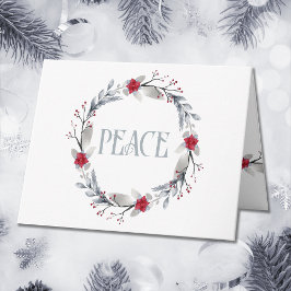 Elegant Silver Red Wand Festive Kort
