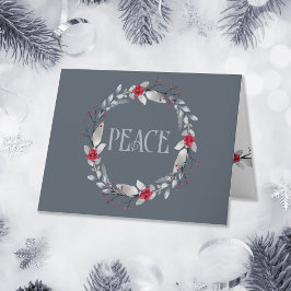 Elegant Silver Red Wand Festive Kort