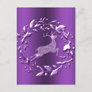 Elegant Silver renar, Lila jul Vykort
