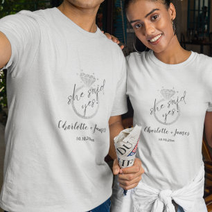 Elegant Silver Ring sa ja Förlovning T Shirt