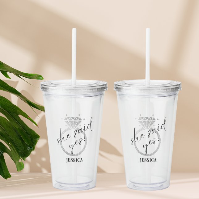 Elegant Silver Ring sa ja Förlovning Take Away Mugg (Skapare uppladdad)