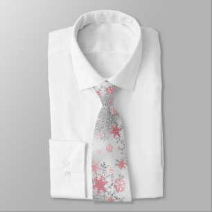 Elegant Silver Rosa, julklapp Mönster Slips