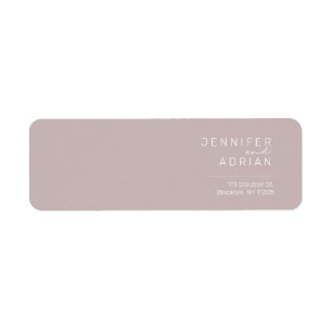 Elegant silver rosa minimal modern returadress etikett