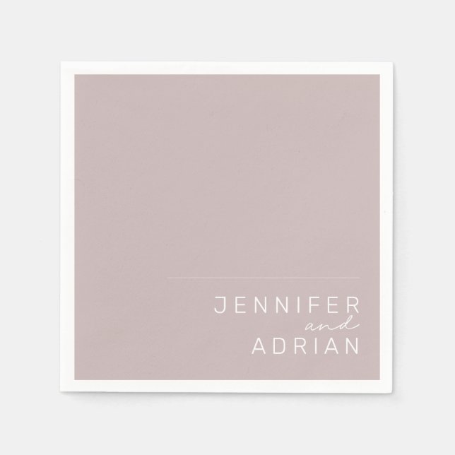 Elegant Silver Rosa - minimala moderna blöjor Bröl Pappersservett (Framsidan)