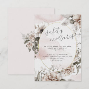 elegant silver rosafärgad blomster säkerhetsåtgärd tilläggskort