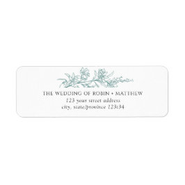 Elegant Silver Sage Hand plockade Blommigt Adress Returadress Etikett