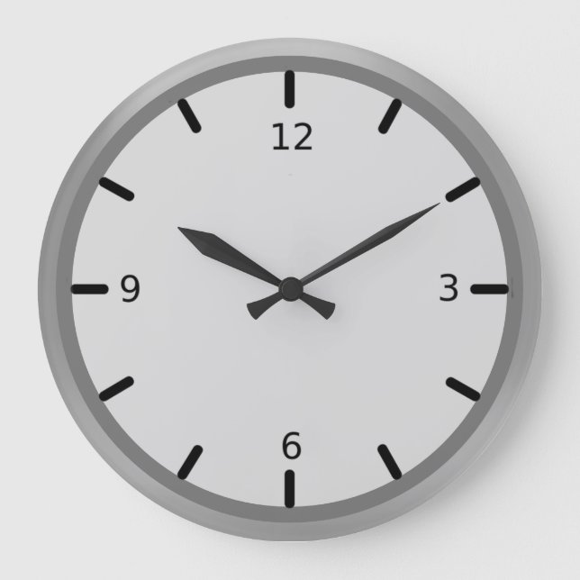 Elegant Silver Shades Stor Klocka (Framsida)