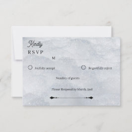 Elegant Silver Shimmering Filigree Response Card OSA Kort