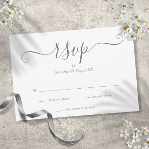 Elegant silver signatur RSVP-kort OSA Kort