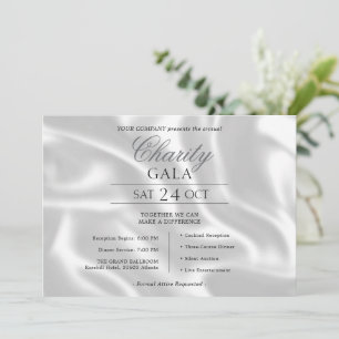 Elegant Silver Silk Company välgörenhetsgala Inbjudningar