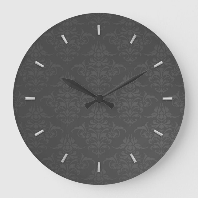 Elegant Silver-skademönster Stor Klocka (Framsida)