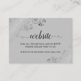 Elegant Silver Snöre om Grått Bröllop webbplats Tilläggskort