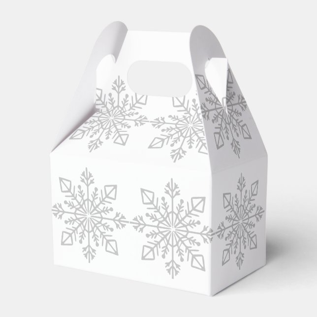 Elegant Silver Snowflake jul Helgdag Gift Presentaskar (Framsidan Sidan)
