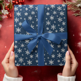 Elegant Silver Snowflake | Winter Helgdag Presentpapper