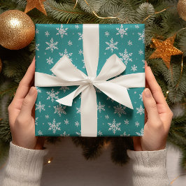 Elegant Silver Snowflake | Winter Helgdag Presentpapper