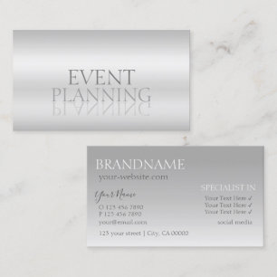 Elegant Silver Spegel Teckensnittets Professionell Visitkort