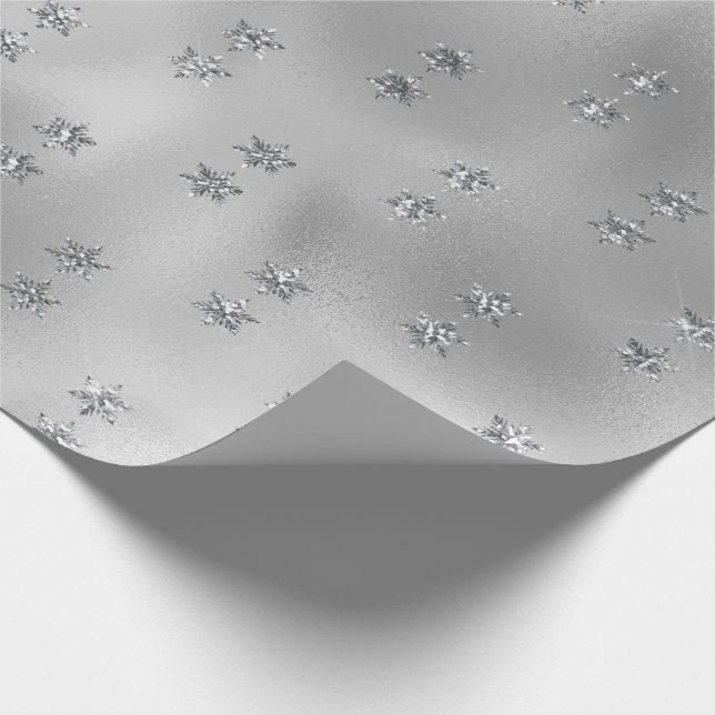 Elegant Silver Star Presentpapper (Hörn)