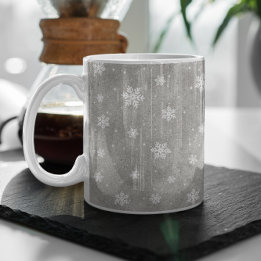 Elegant Silver Stars Snöflingor Kaffe Mugg i Glitt