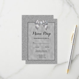 Elegant Silver & Stilsamt Glitter Meny RSVP
