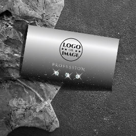 Elegant Silver Svart mousserande diamanter med Log Visitkort