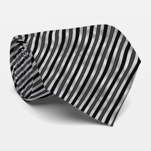 elegant silver svartvit rand mönster slips