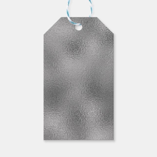 Elegant Silver Tom mall Lägg till text Presentetikett (Framsidan)